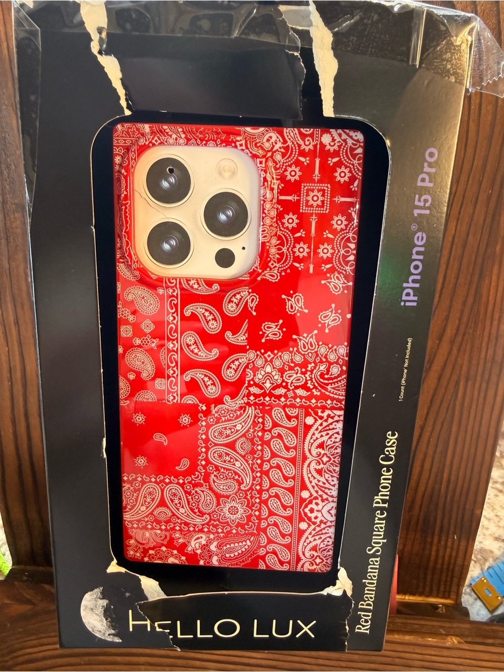 Red Bandana Pattern Phone Case for iPhone 15 Pro